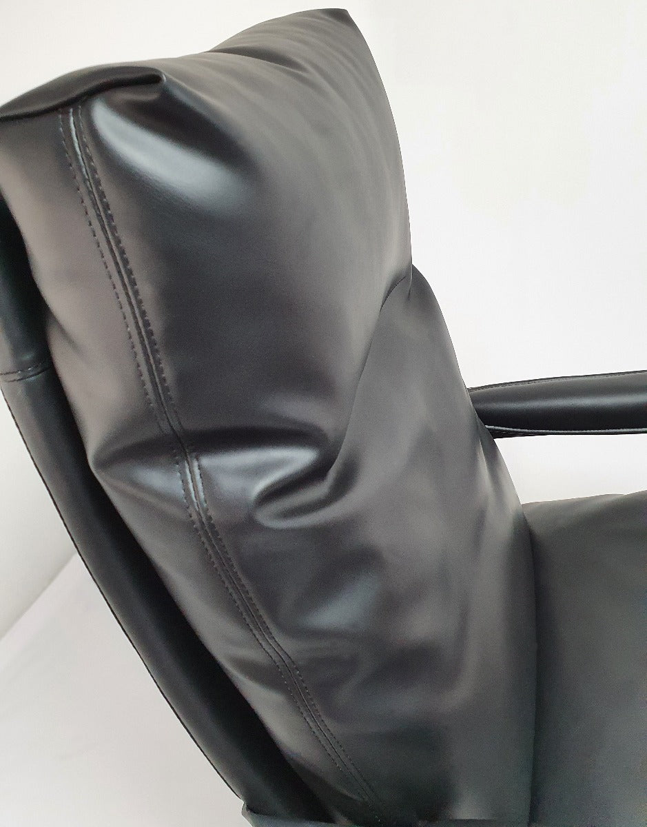 Black Leather Soft Padded Executive Office Chair - HB-SP-210